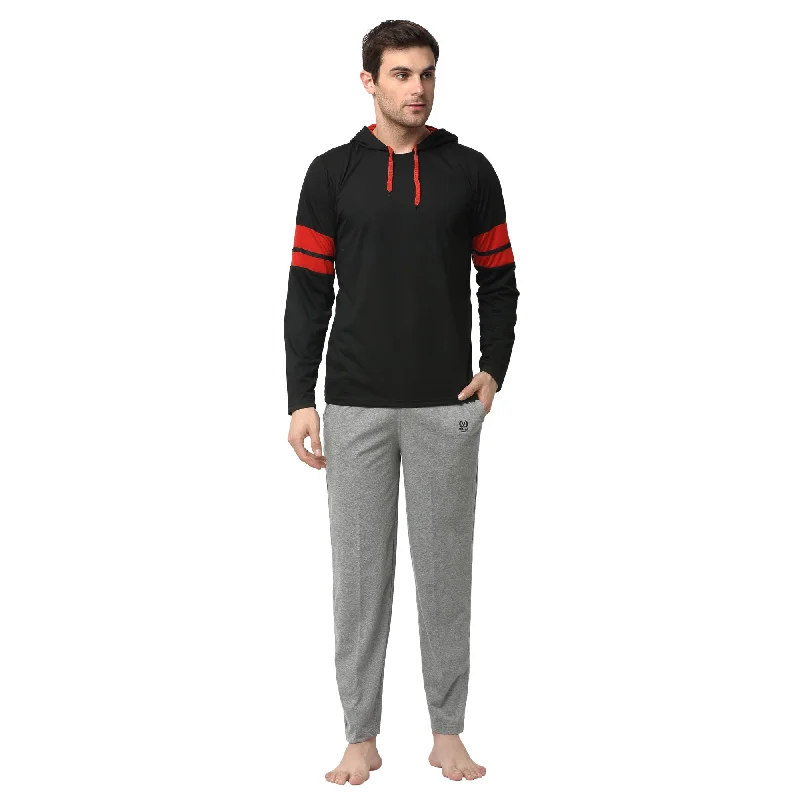 Mack Jonney Black Silver Night Suit For Men's