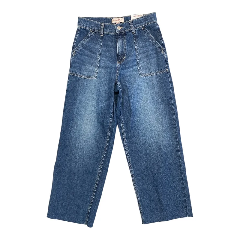 Leather Patch Embellished Men's JeansJeans Straight By Lucky Brand In Blue Denim, Size:2