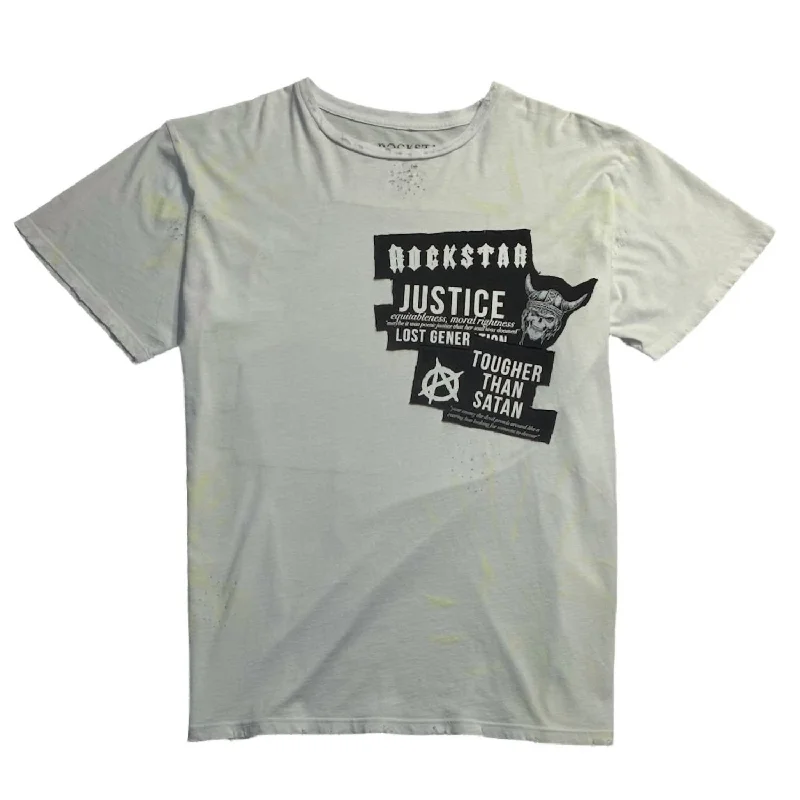 Men's Shirts with Graphic SleevesMen's Justice T-Shirt In White