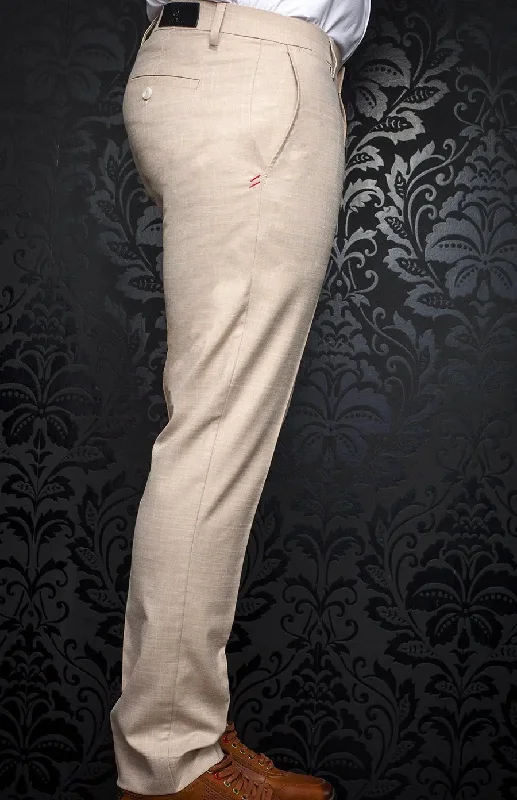 Men's Pants with Contrast Fabric PanelsAU NOIR | Ultra Stretch Pants | Wesson Craig Beige