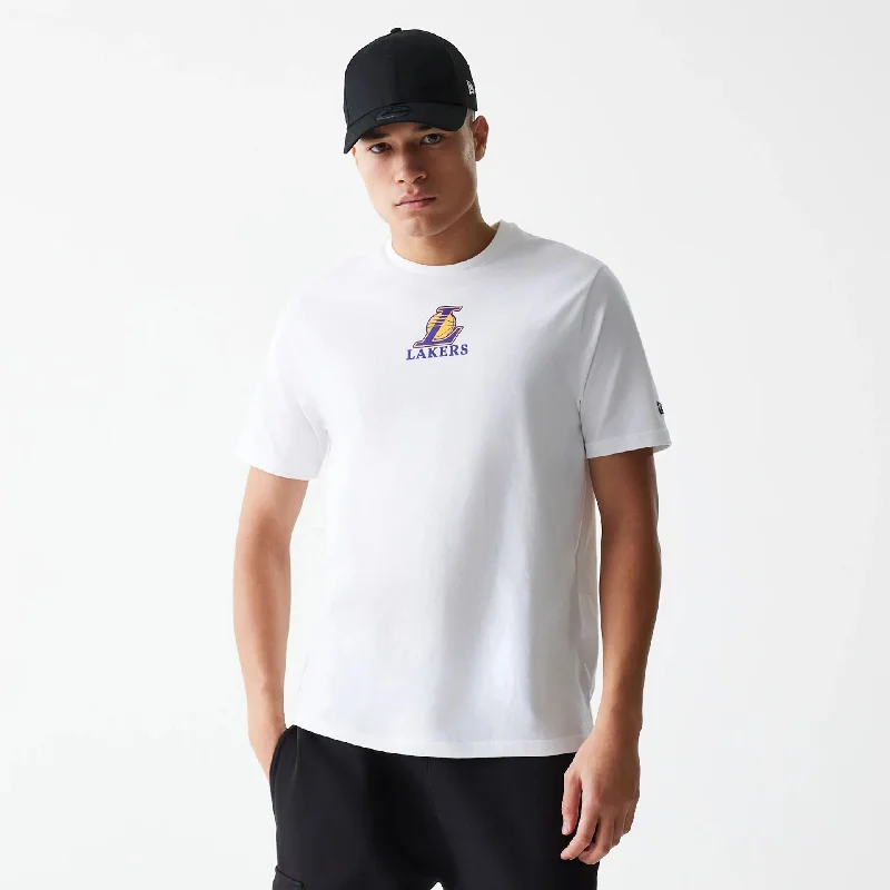 Men's Shirts with Mandarin CollarsLA Lakers NBA Logo White T-Shirt