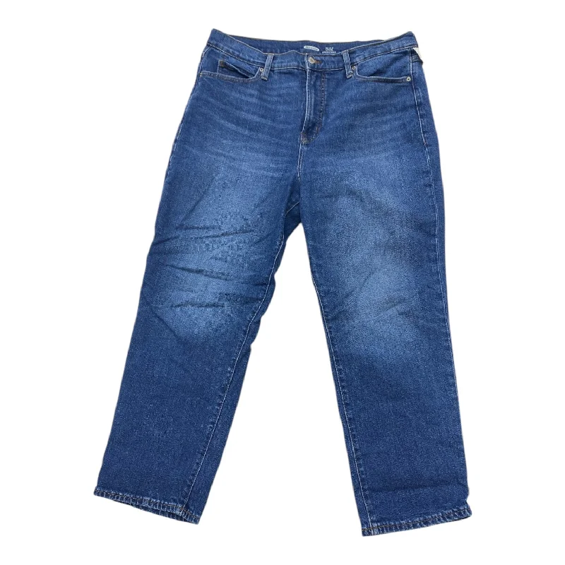 High-Waisted Men's JeansJeans Cropped By Old Navy In Blue Denim, Size:14