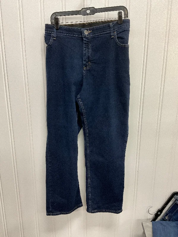 Flexible Men's JeansJeans Straight By Riders In Blue Denim, Size:20