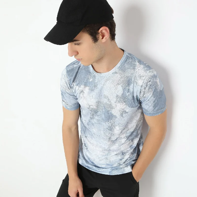 Men's Shirts with Patchwork PatternsAll Over Print Crew Neck Modern Activewear Running T-Shirt Men's Shirts with Patchwork PatternsAll Over Print Crew Neck Modern Activewear Running T-Shirt