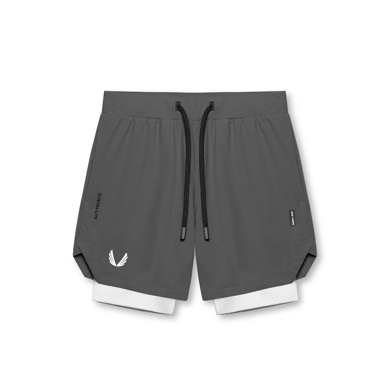 Men's Pants with Back Pockets0866. Tetra-Lite® 7" Liner Short - Space Grey / White / White "Wings" Men's Pants with Back Pockets0866. Tetra-Lite® 7" Liner Short - Space Grey / White / White "Wings"