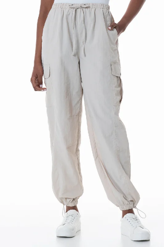 Men's Pants with Hidden ButtonsParachute Pants _ 151980 _ Stone
