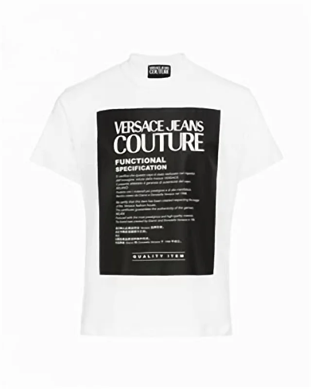 Men's Shirts with Adjustable CuffsMen Logo Short Sleeves Cotton T-Shirt In White