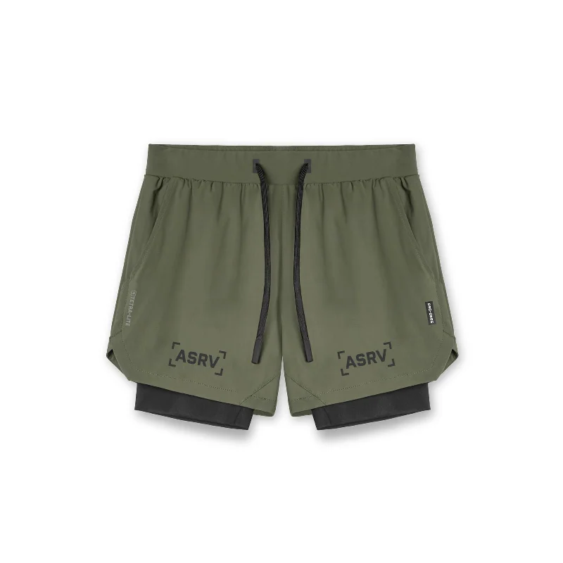 Men's Bike Shorts for Cycling0865. Tetra-Lite® 5" Liner Short - Olive "Bracket"/Black