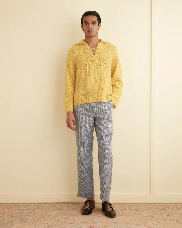 Men's Pants with Hidden ButtonsBeluga Check Trousers - 31