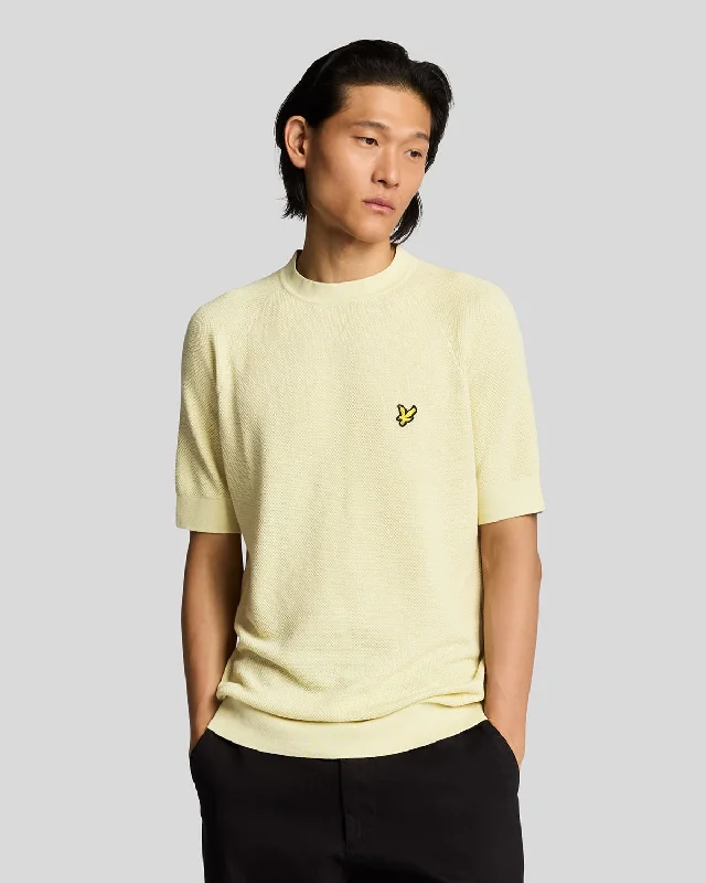 Men's Shirts with Velcro ClosuresLinen Blend Knitted T-Shirt
