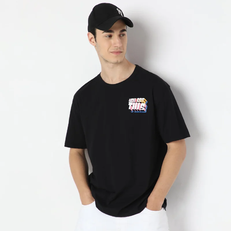 Men's Short-Sleeved ShirtsGraphic Oversize Crew Neck Modern Street Slogan T-Shirt