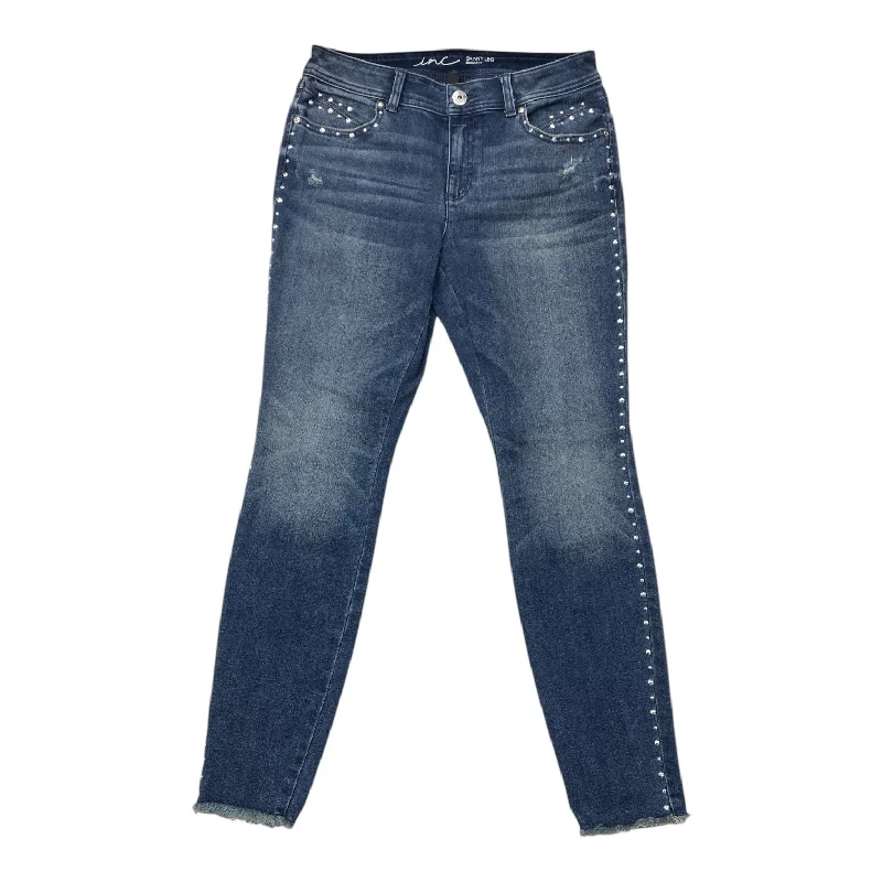 Leather Patch Men's JeansJeans Skinny By Inc In Blue Denim, Size:6
