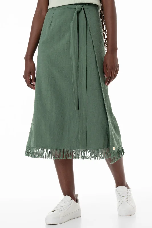 Men's Pants with Deep PocketsWrap Skirt _ 153854 _ Green