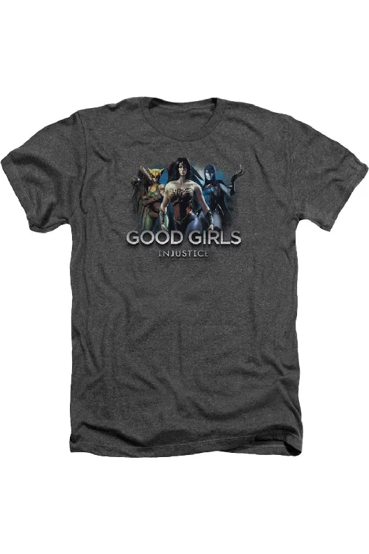 Men's Shirts for HuntingInjustice Gods Among Us Good Girls Adult Heather Tee / T-Shirt