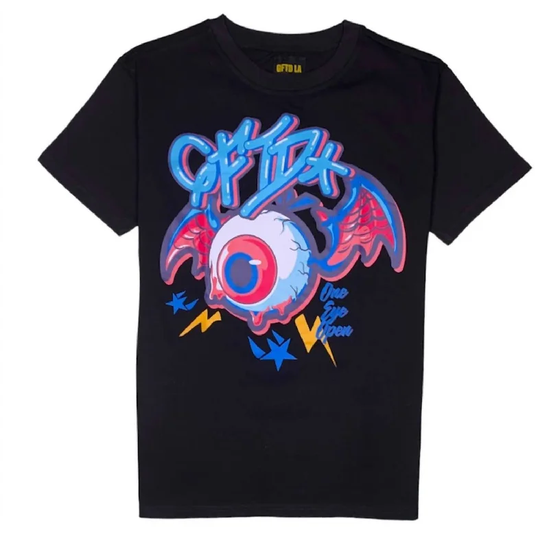 Men's Shirts with Snap ButtonsMen's Open Eye T-Shirt In Black