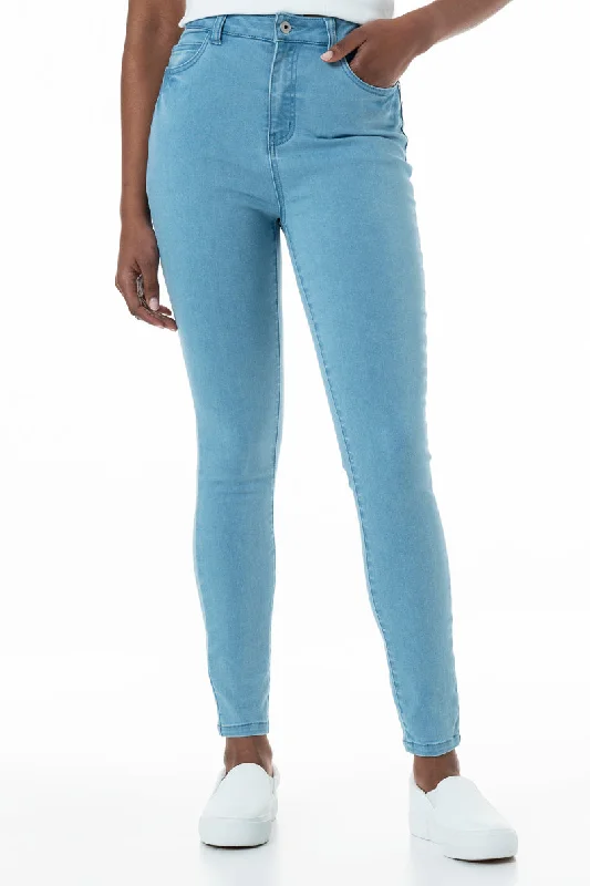 Men's Patterned Pants with StripesRf09 Hi-Waisted Skinny Jeans _ 151011 _ Light Wash