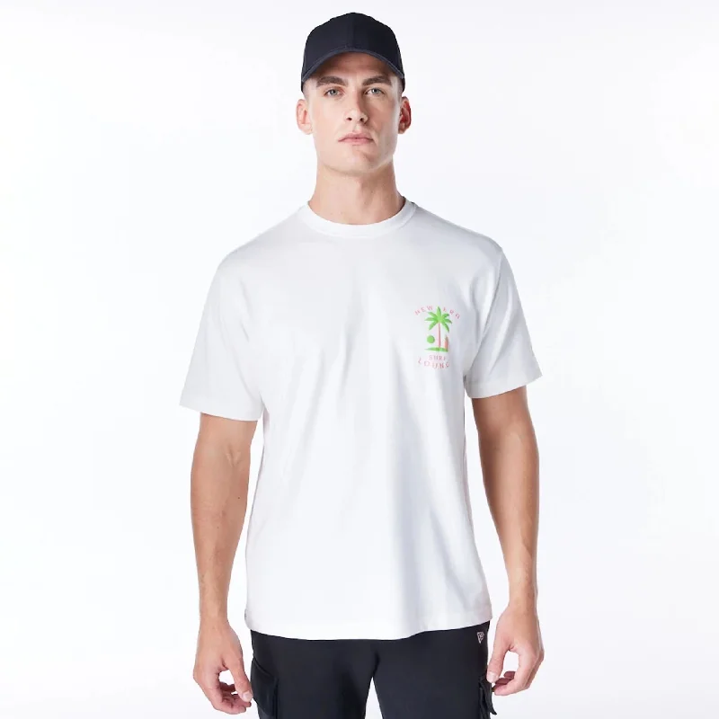 Men's Shirts with Belt AttachmentsNew Era Korea Surf Lounge White T-Shirt