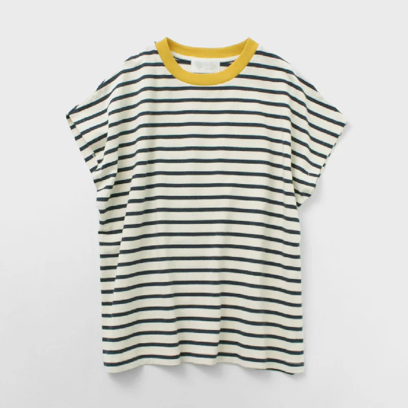 Men's Shirts with Rounded HemlinesSOGLIA / Open End French Sleeve T-Shirt Striped