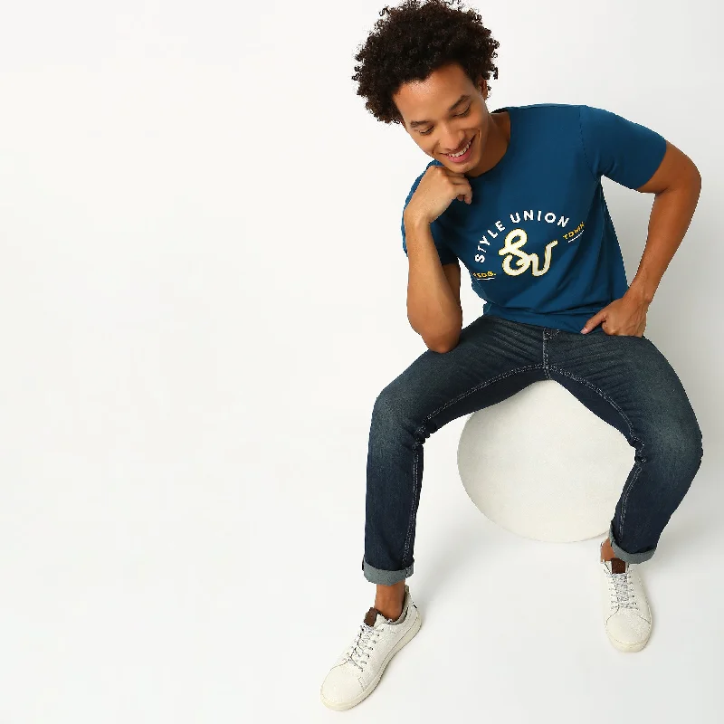 Men's Long-Sleeved ShirtsRegular Fit Graphic T-Shirt