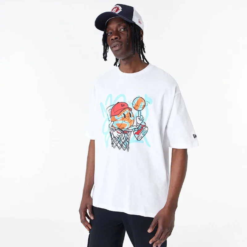 Durable Men's Work ShirtsNew Era Spray Graphic White Oversized T-Shirt