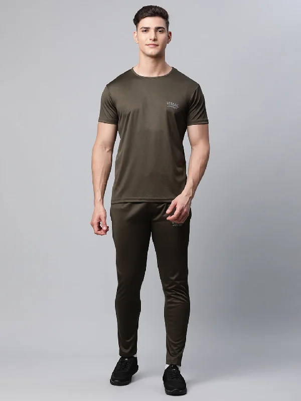 Mack Jonney Dryfit Solid Olive Tracksuit for Men