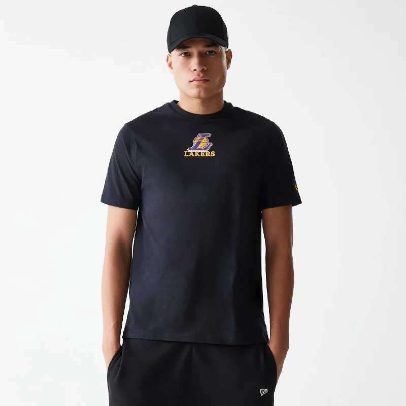 Men's Shirts with Plaid PatternsLA Lakers NBA Logo Black T-Shirt
