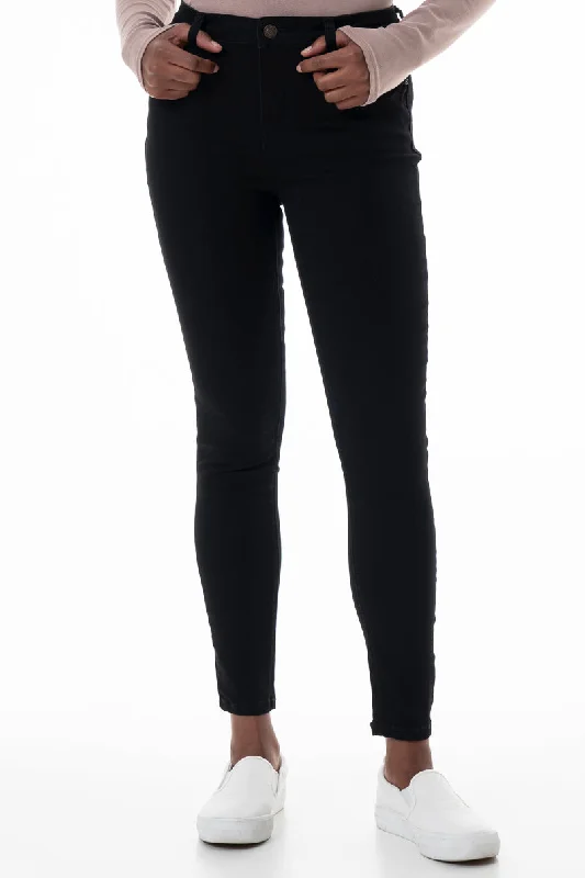 Warm Men's Fleece-Lined PantsRf01 Mid-Rise Skinny Jeans _ 145800 _ Black