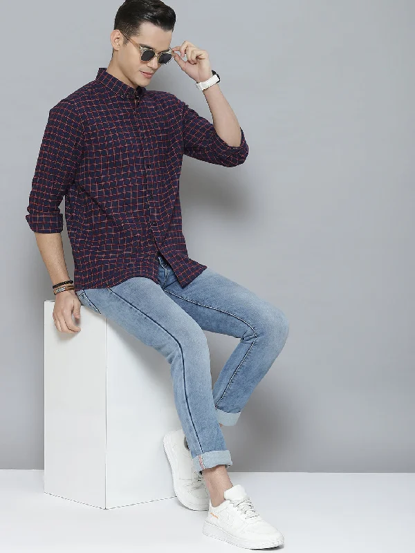 Men's Spread-Collar Shirts for a Bold StatementMen Smart Tartan Checked Cotton Casual Shirt Men's Spread-Collar Shirts for a Bold StatementMen Smart Tartan Checked Cotton Casual Shirt