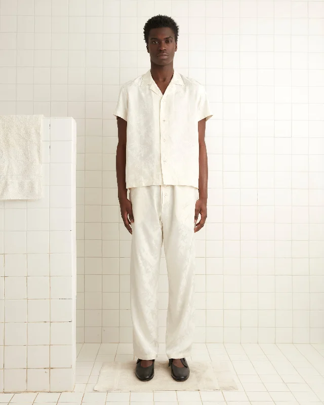 Men's Pants with Appliqué DetailsFootball Jacquard Pajama Pants - Cream