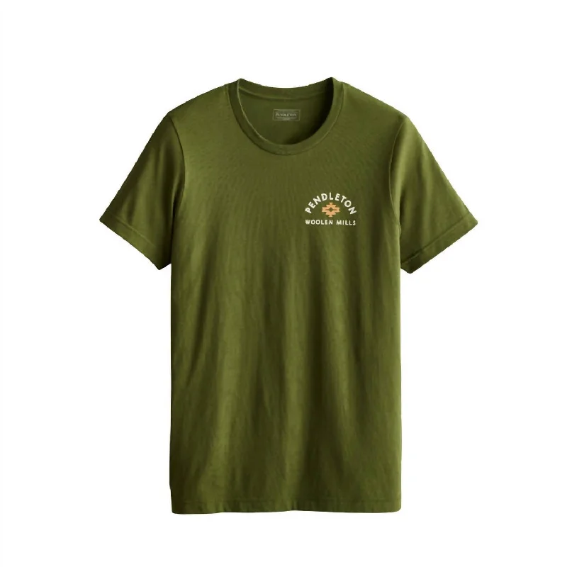 Men's Shirts with Graphic PrintsMen's Bison Graphic Tee In Military Green