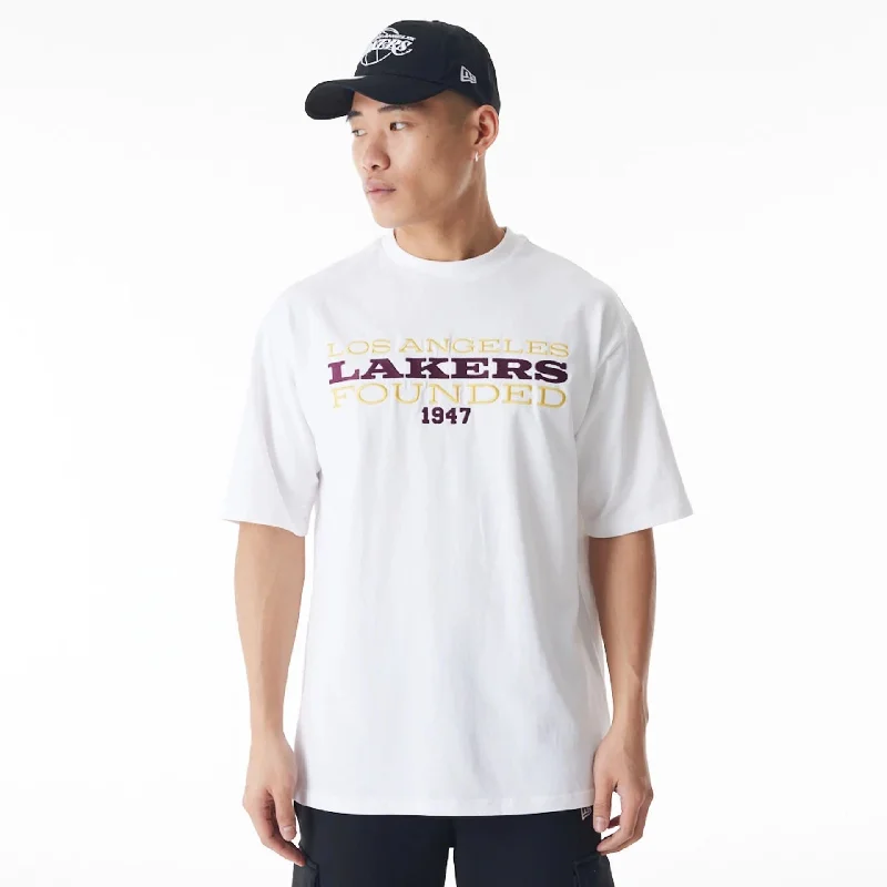Men's Shirts with Pocket SquaresLA Lakers NBA Lifestyle White T-Shirt