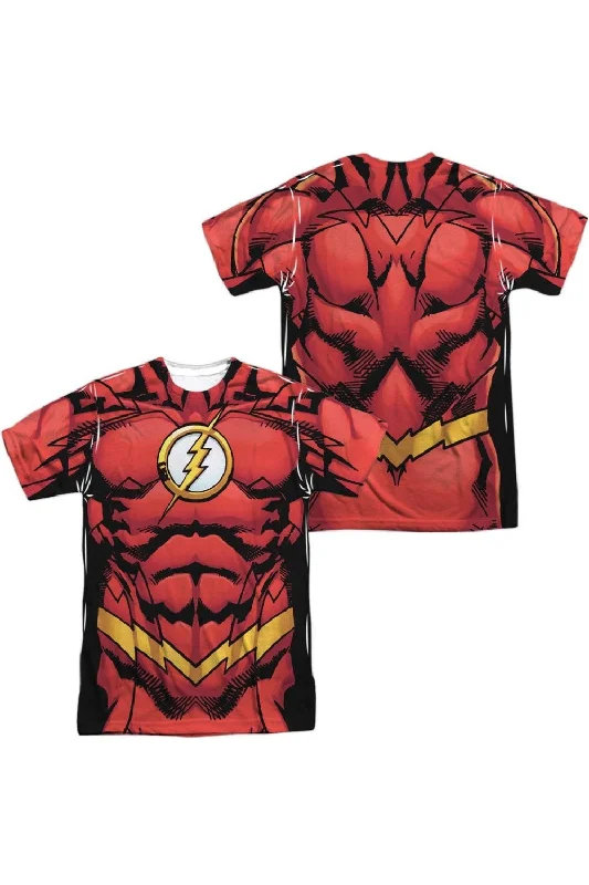 Layered Men's VestsJustice League of America Flash 52 (Front/Back Print) Short Sleeve Adult Poly Crew Tee / T-Shirt