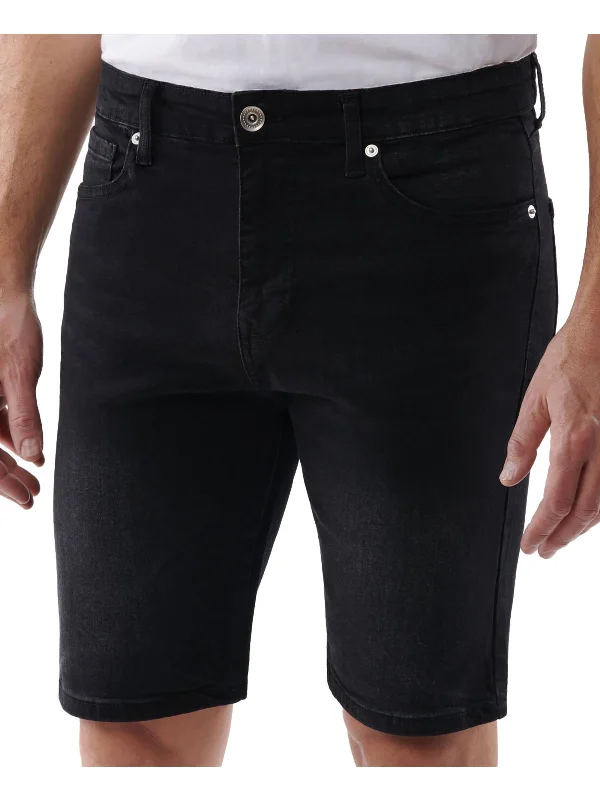 Men's Formal Trousers for BusinessMens Slim Fit Above Knee Denim Shorts