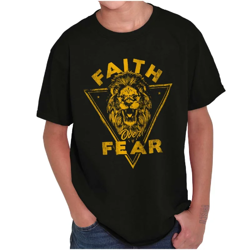 Men's Insulated Shirts for Cold WeatherFaith Over Fear Lion Youth T Shirt