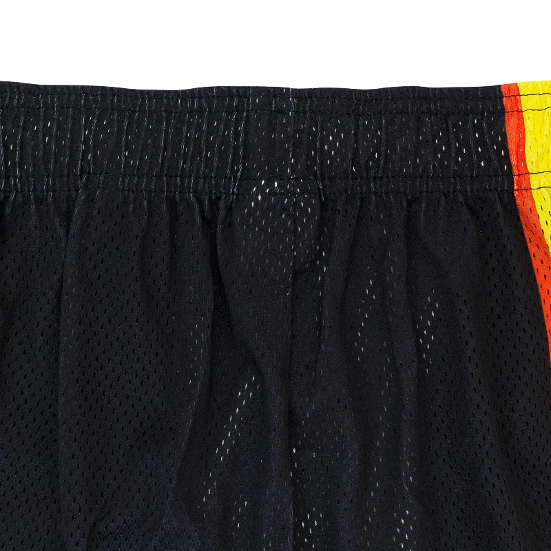 Men's Pants with Ripped and Distressed DetailsRACING BLACK SHORTS