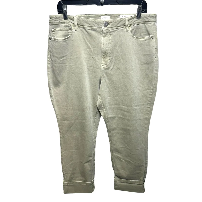 Leather Patch Embellished Men's JeansJeans Cropped By J. Jill In Green Denim, Size: 14p Leather Patch Embellished Men's JeansJeans Cropped By J. Jill In Green Denim, Size: 14p