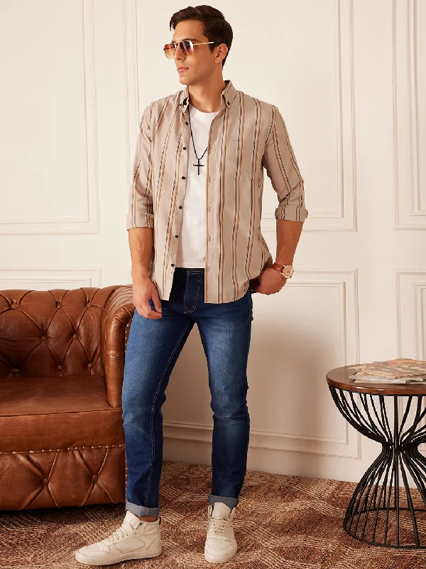 Men's Henley T-Shirts for a Casual TwistDENNISON Striped Smart Casual Shirt