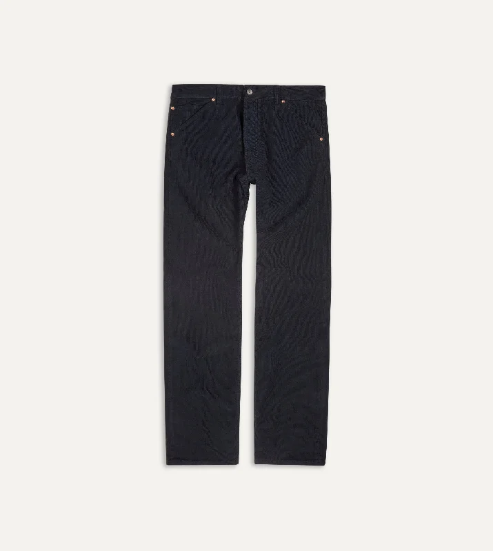 Men's Patterned Pants with ChecksNavy Japanese Selvedge Needlecord Five-Pocket Trousers Men's Patterned Pants with ChecksNavy Japanese Selvedge Needlecord Five-Pocket Trousers
