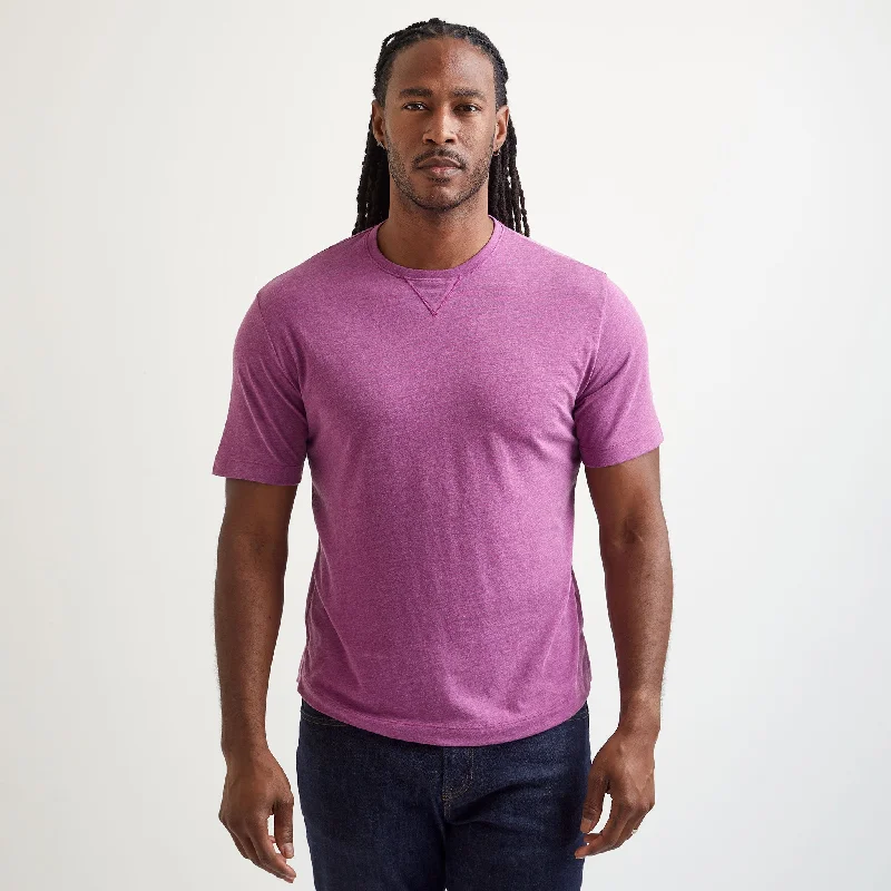 Men's Shirts with TiesWestwood Village V-Inset Crew Neck T-Shirt in Orchid by Left Coast Tee