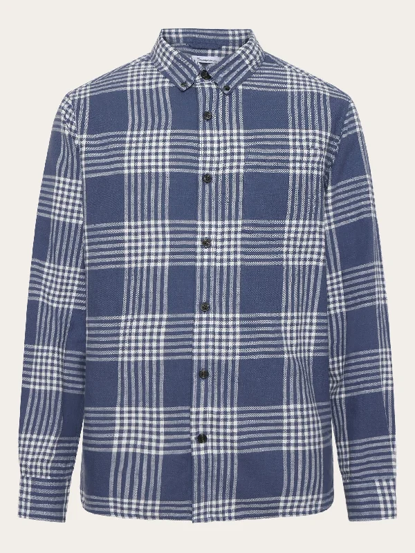 Men's Insulated Shirts for Cold WeatherRegular fit checkered shirt - GOTS/Vegan - blue check Men's Insulated Shirts for Cold WeatherRegular fit checkered shirt - GOTS/Vegan - blue check
