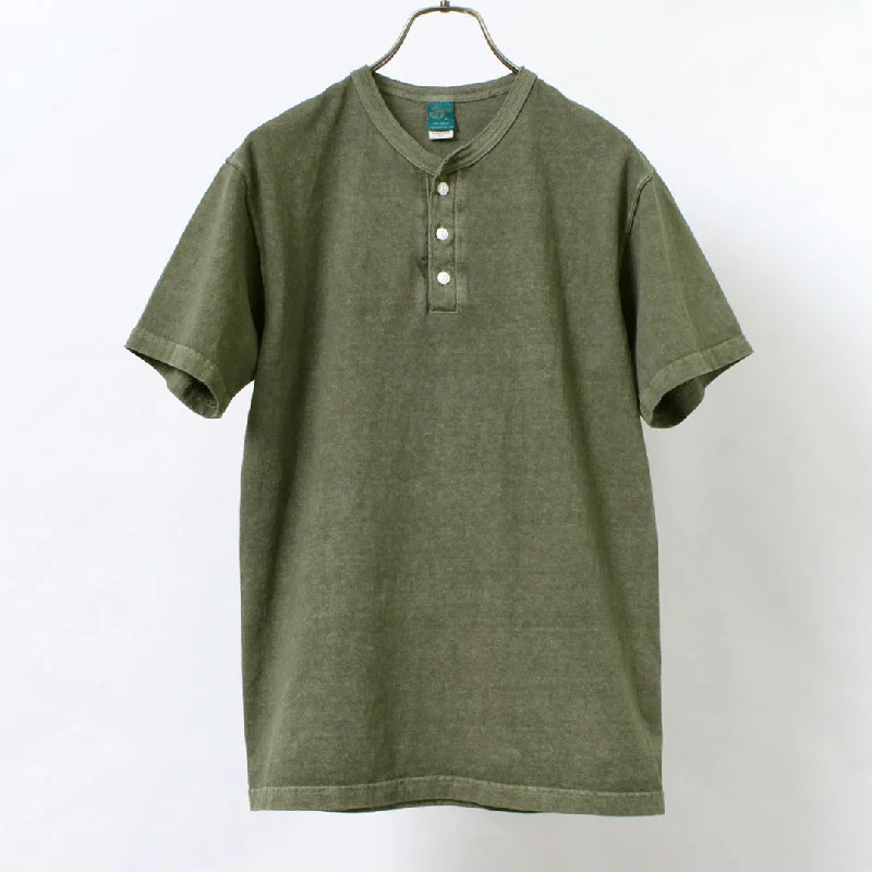 Men's Three-Quarter Sleeved TopsGOOD ON / Short sleeve henley neck T-shirt