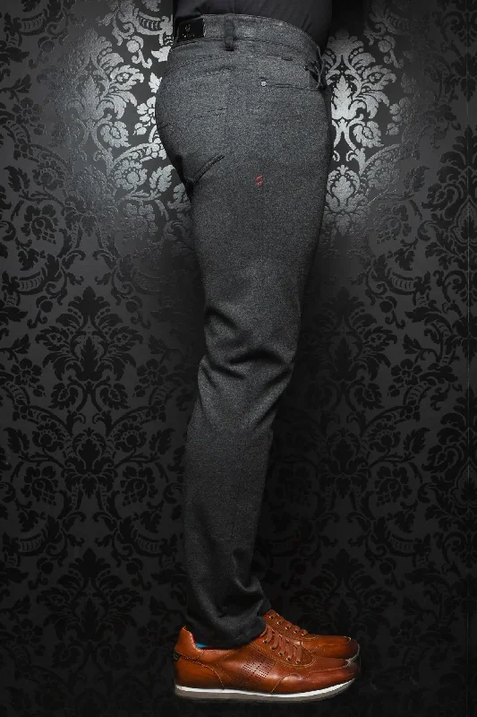 Men's Pants with Contrast WaistbandsAU NOIR | Ultra Stretch Pants | Winchester Charcoal