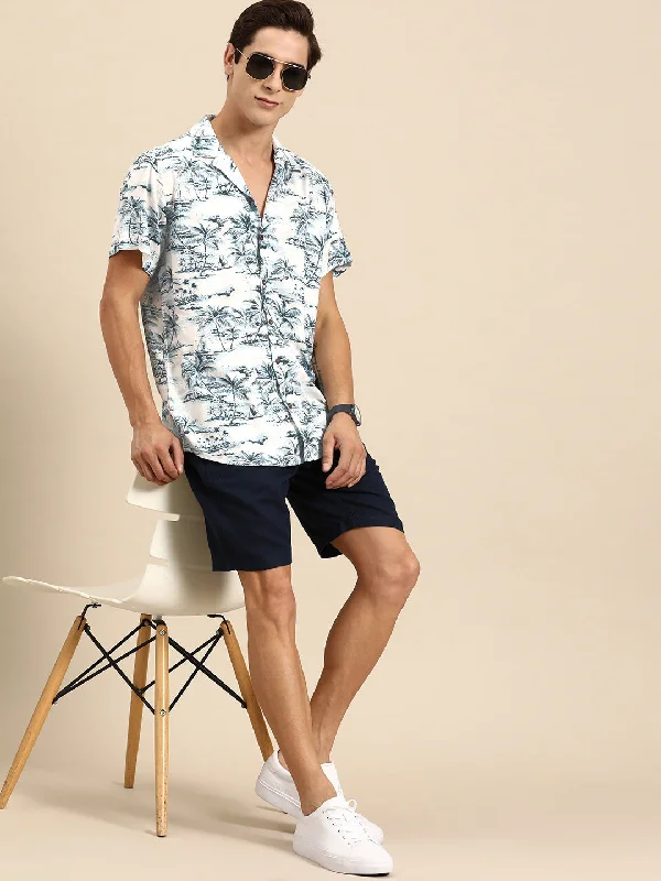 Men's Patterned Casual Shirts for Relaxed StylingDENNISON Men Smart Floral Opaque Printed Cuban Collar Casual Shirt Men's Patterned Casual Shirts for Relaxed StylingDENNISON Men Smart Floral Opaque Printed Cuban Collar Casual Shirt