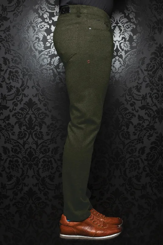 Casual Men's ChinosAU NOIR | Ultra Stretch Pants | Winchester Olive
