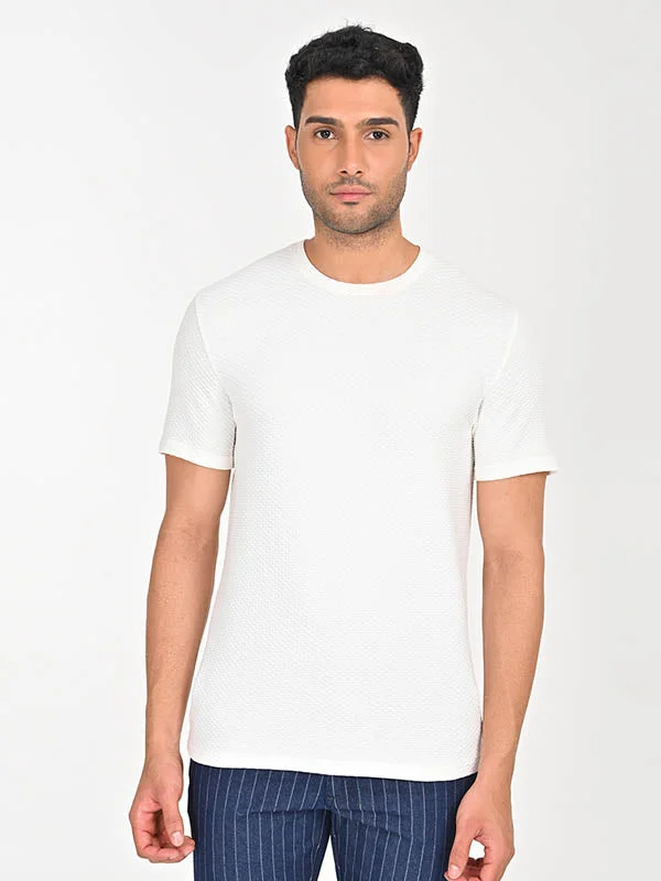 Versatile Men's Tank TopsMen Textured Crew Neck T-Shirt