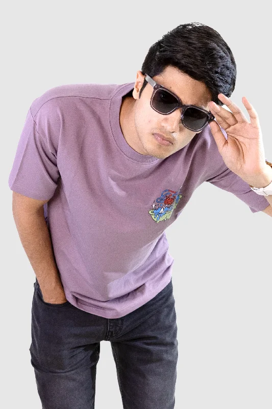 Men's Shirts with Hidden ButtonsZen T-shirt: Lilac