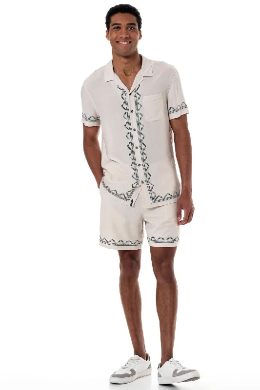 Men's Unique and Designer Bottom Wear for a Statement LookPull On Shorts _ 154555 _ Cement