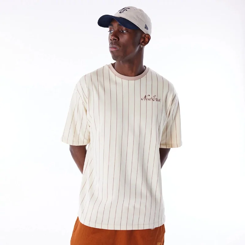 Men's Shirts with Moisture-Wicking FabricNew Era Pinstripe Stone Oversized T-Shirt