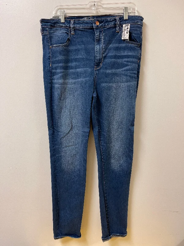 Light Blue Denim Men's JeansJeans Skinny By American Eagle In Blue Denim, Size: 18