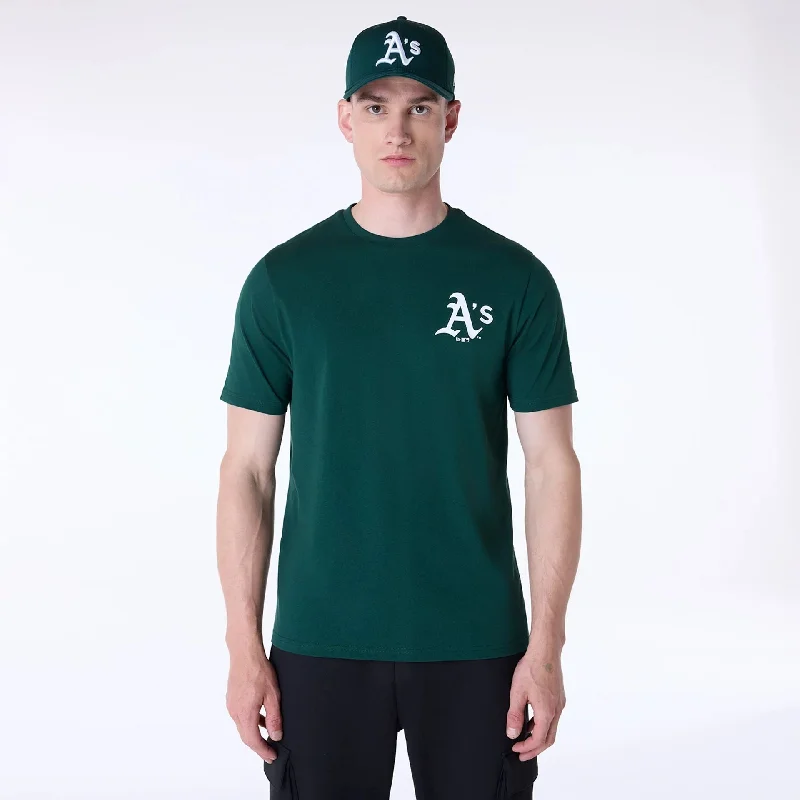 Men's Long-Sleeved ShirtsOakland Athletics MLB Pennant Graphic Dark Green T-Shirt